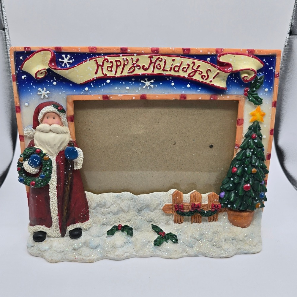 Santa Claus Holidays 3D Christmas Photo Frame 4x6 Tabletop Decor Grannycore